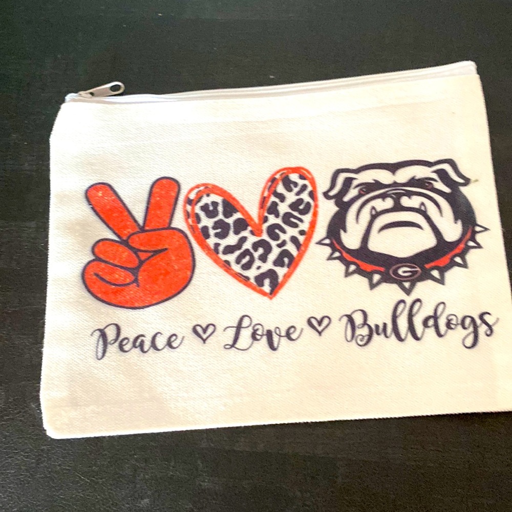 Georgia Bulldog canvas zipper pouch NWOT